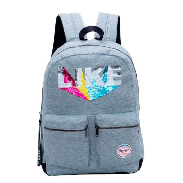 Mochila Infantil Feminina Moletom Like Cinza U / Cinza