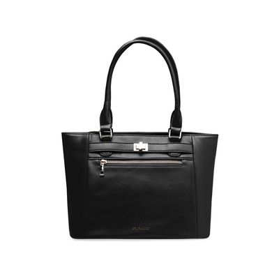 Bolsa de Ombro Feminina Tote Torniquete Preta M / Preto