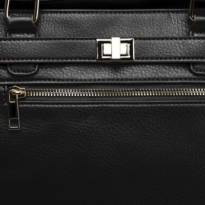 Bolsa de Ombro Feminina Tote Torniquete Preta M / Preto