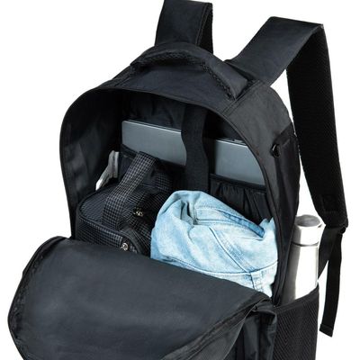Mochila Masculina Executiva Para Notebook City Safe Preta U / Preto