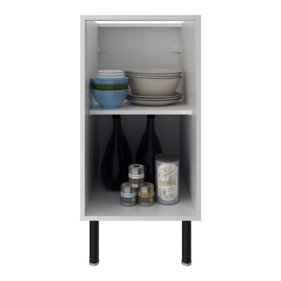 Balcão De Cozinha Em Mdf Com Tampo E 1 Porta 40cm Multimóveis Cr20464 Branco Carvalho Tropical