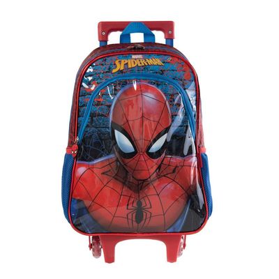 Mochila Escolar Masculina Homem Aranha com Rodinha U / Vermelho