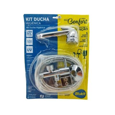 Kit Ducha Higiênica Registro Com Derivação Blukit 220929 - Cromado
