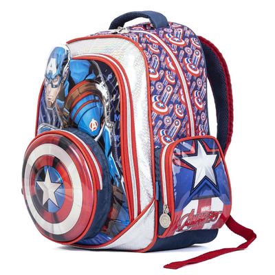 Mochila Infantil Masculina Marvel Capitao America Azul U / Azul