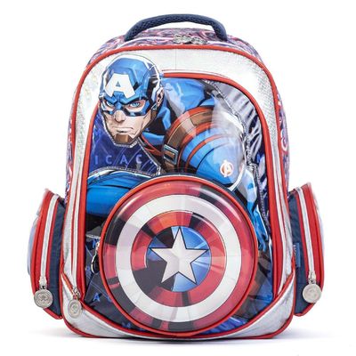 Mochila Infantil Masculina Marvel Capitao America Azul U / Azul