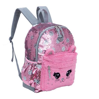Mochila Escolar Feminina Gatinho Rosa U / Rosa
