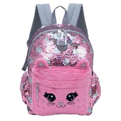 Mochila Escolar Feminina Gatinho Rosa U / Rosa