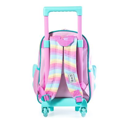 Mochila Escolar Feminina de Rodinhas Pets Borboleta U / Rosa