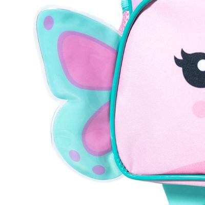 Mochila Escolar Feminina de Rodinhas Pets Borboleta U / Rosa