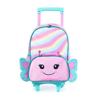 Mochila Escolar Feminina de Rodinhas Pets Borboleta U / Rosa