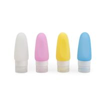 Kit com 4 Frascos de Silicone para Viagem Colorido