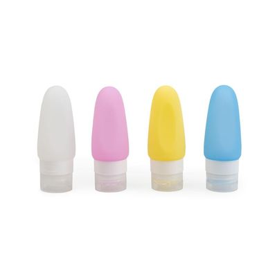 Kit com 4 Frascos de Silicone para Viagem Colorido
