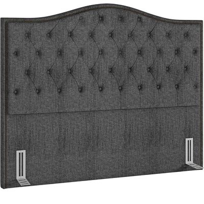 Cabeceira Cama Box Casal 140 cm P05 Grécia Linho Cinza Escuro - Lyam Decor