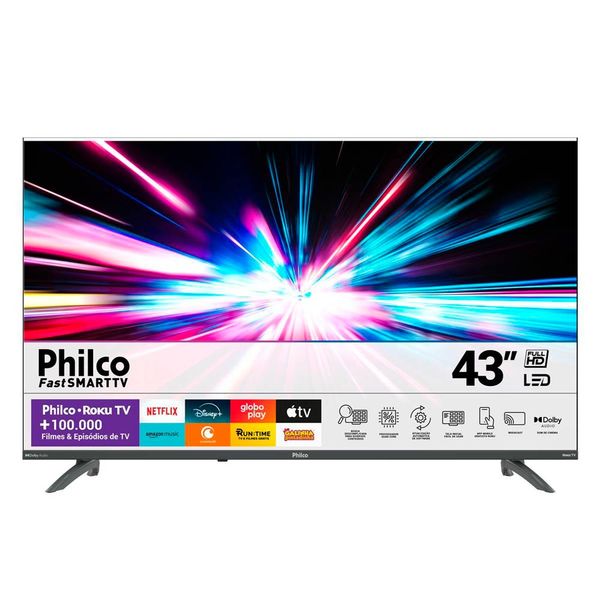 Smart TV 43” Philco Led Roku TV Dolby Audio PTV43VA4REGB