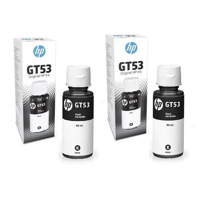 Kit 2 Tintas Originais Pretas Hp Gt53 1vv22al ( Gt51 ) P- Smart Tank 515, 519, 530, 615, Plus 551