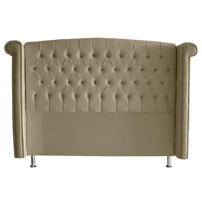 Kit De Quarto Cabeceira De Cama Box E Calçadeira Baú Toquio Casal 140 Cm Suede Bege Do Lar Móveis E Decoração