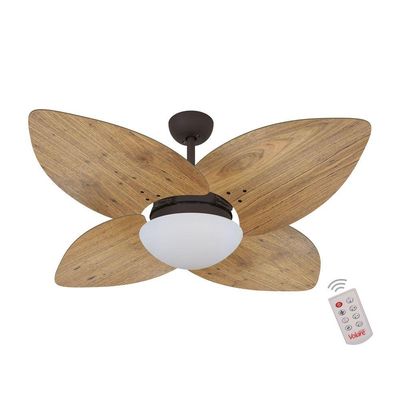 Ventilador De Teto Marrom 4 Pás Rádica Freijó 127V 110V