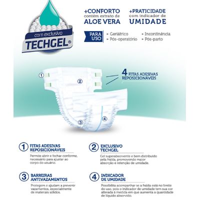 Fralda Geriátrica Mili Vita Tamanho M  1 Pacote com 9 fraldas com Super Gel Absorvente Mais Conforto
