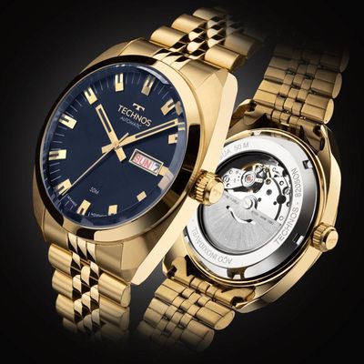 Relógio Technos Masculino Automatico Dourado - 8205on-1a