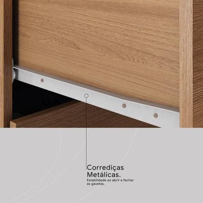 Guarda Roupa Casal 6 Portas Com Espelho E 4 Gavetas Guarujá Amêndola Touch-off White