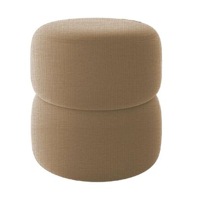 Kit Poltrona E Puff Decorativo Luxo Sala Escritório Lana Linho Bege