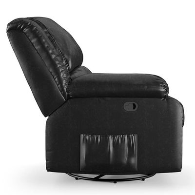 Poltrona Do Papai Reclinável Pietra Glider Giratória Usb Fh9 Pu Preto Brilho - Mpozenato