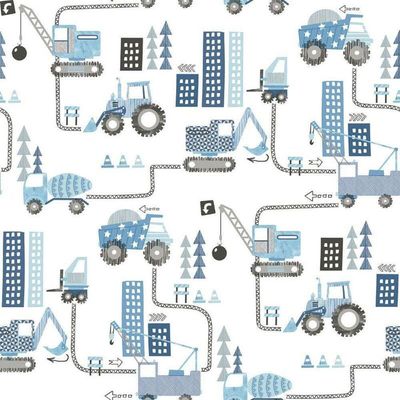 Papel De Parede De Construção - G78360 Azul Tiny Tots 2 - G78360