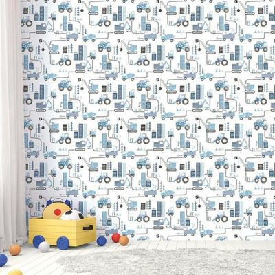 Papel De Parede De Construção - G78360 Azul Tiny Tots 2 - G78360