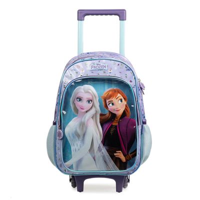 Mochila de Rodinha Infantil Feminina Frozen Elsa e Anna U / Lilas