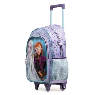 Mochila de Rodinha Infantil Feminina Frozen Elsa e Anna U / Lilas