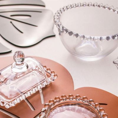 Kit 4 Bowls de Vidro Cristal Wolff Pearl 400ml Tigelas Servir Doces Sobremesas Frutas