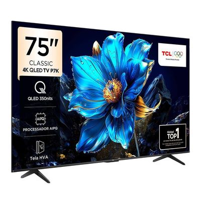 Smart TV 75 TCL QLED 4K Ultra HD 75P7K Preto / Bivolt
