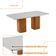 Mesa De Jantar Eloise 180cm Tampo Mdf E Vidro Canto Copo Naturalle /off White /serig. Off