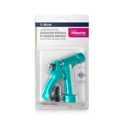 Esguicho Para Jardim Plástico Tipo Pistola Com Conexão Para Engate Rápido Azul Tiffany Atlas