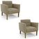 Poltrona Base Madeira Castanho Kit 2 Ana Suede Marrom Rt - Ibiza