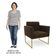 Poltrona Base Industrial Dourado Kit 2 Ana Suede Marrom - Ibiza
