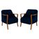 Kit 2 Poltronas Decorativas Para Sala De Estar Capitonê Lapa M22 Veludo Azul Marinho - Mpozenato