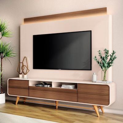 Estante Painel De 85 Pol 220cm évora H01 Castanho-off White - Mpozenato