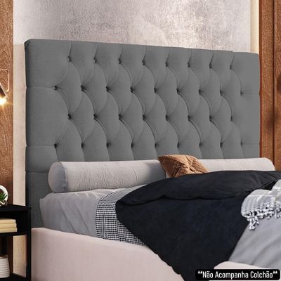 Cabeceira Casal King Cama 195cm Cristal C16 Boucle Cinza - Mpozenato