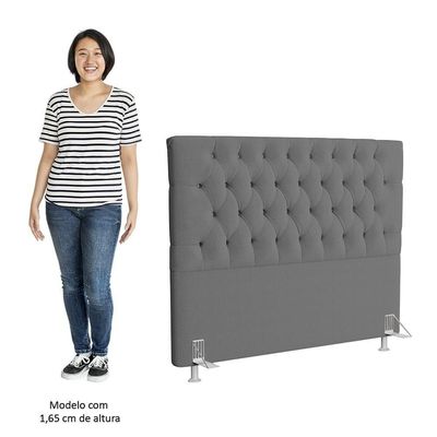Cabeceira Casal King Cama 195cm Cristal C16 Boucle Cinza - Mpozenato