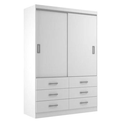Guarda Roupa Infantil Veneza 2 Portas De Correr 6 Gavetas - Branco