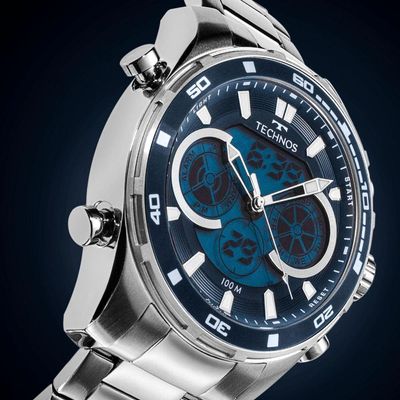 Relógio Technos Masculino Digitech Prata - Bj3530af-1a Bj3530af-1a