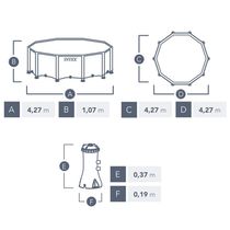 Piscina Estrutural Circular Clearview Completa Litros 110v Intex