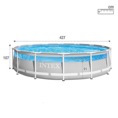 Piscina Estrutural Circular Clearview Completa Litros 110v Intex