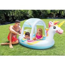 Piscina Infantil Spray Unicórnio Cobertura Removível 130l - Intex