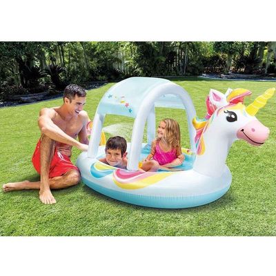 Piscina Infantil Spray Unicórnio Cobertura Removível 130l - Intex
