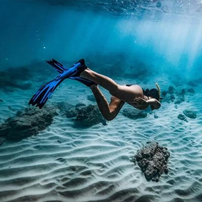 Máscara De Mergulho Policarbonato Reef Rider Preta Piscina Mar - Intex