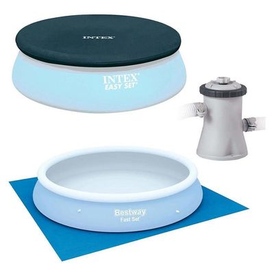 Kit Manutenção Para Piscina Inflável Filtro L-h 220v Capa 305 Cm Forro Intex