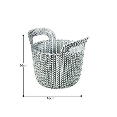Cesto Organizador Knit Trançado Redondo 3 Litros Cinza Keter