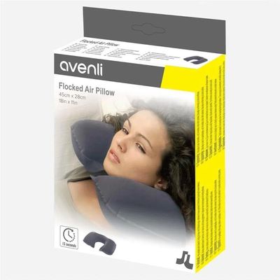 Travesseiro Inflável De Viagem Confortável Vinil Aveludado Avenli
